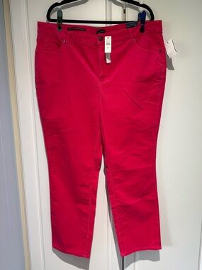 NWT Talbots Pink Stretch Corduroy Straight Leg Pants, size 18WP